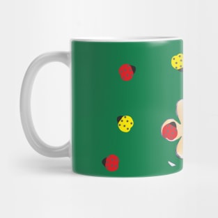 Ladybugs and flowers. Mug